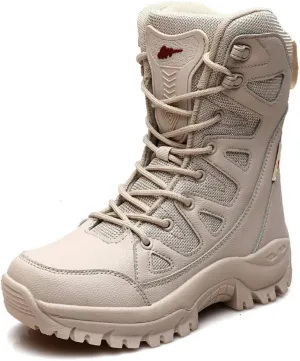 ailishabroy Men's Wild Jungle Combat Military Boots Outdoor Hiking Shoes Desert Travel Ankle Boots