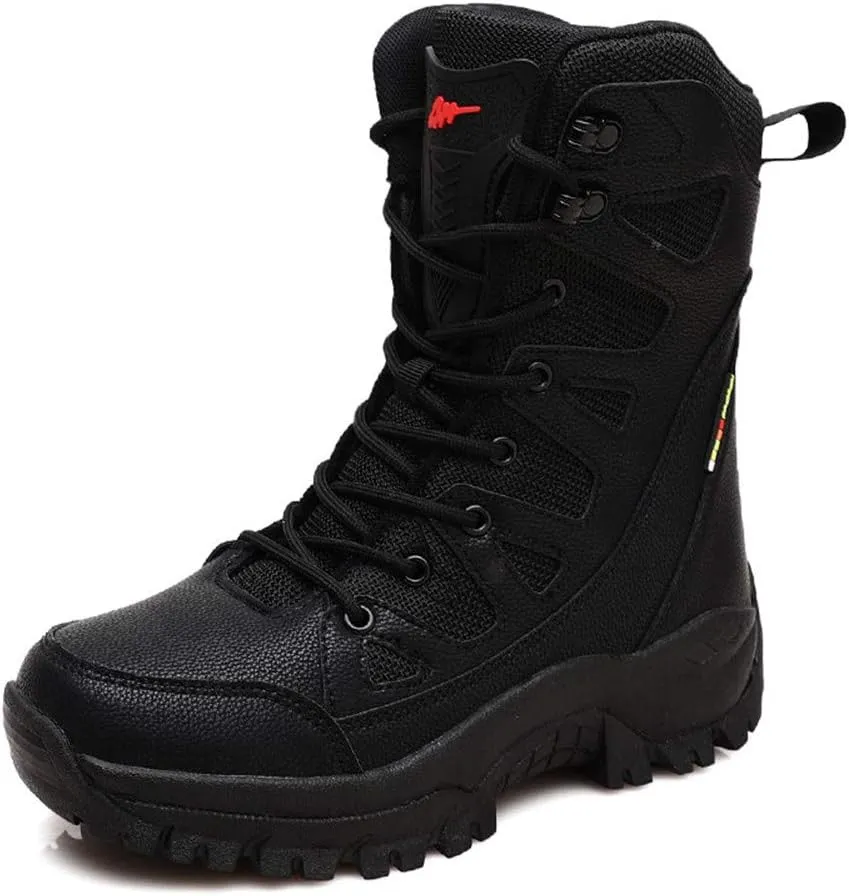 ailishabroy Men's Wild Jungle Combat Military Boots Outdoor Hiking Shoes Desert Travel Ankle Boots