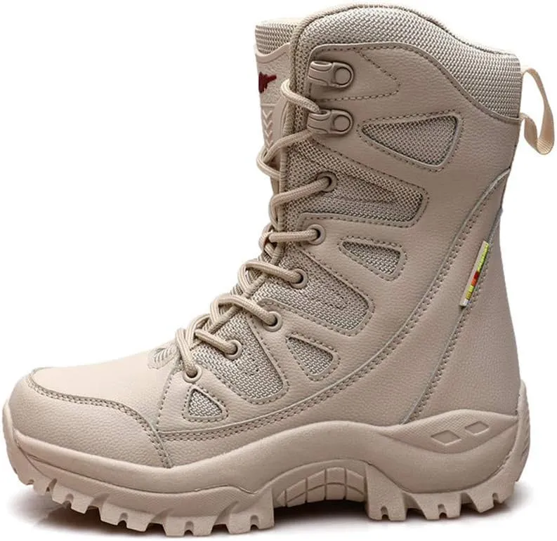 ailishabroy Men's Wild Jungle Combat Military Boots Outdoor Hiking Shoes Desert Travel Ankle Boots