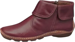 Ankle Booties for Women Side Zipper Vintage Leather Boots No Heel Arch Support Booties Flat Heel Casual Boots