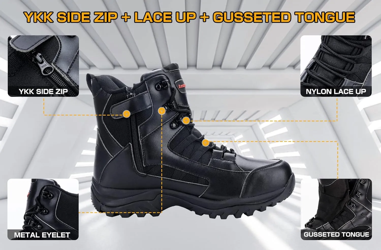 Ansbowey Men's Military Tactical Boots Lightweight Outdoor Jungle Hiking Boots