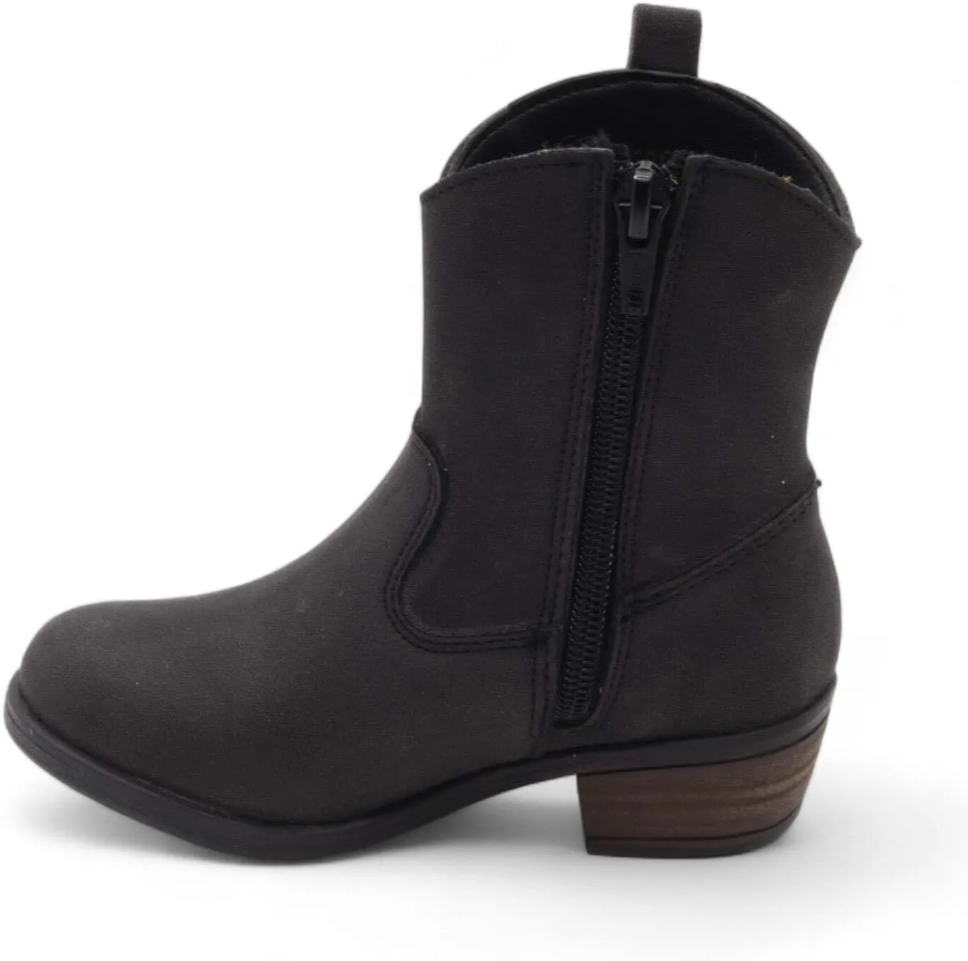 Ashley Girl's Black Faux Leather Boots