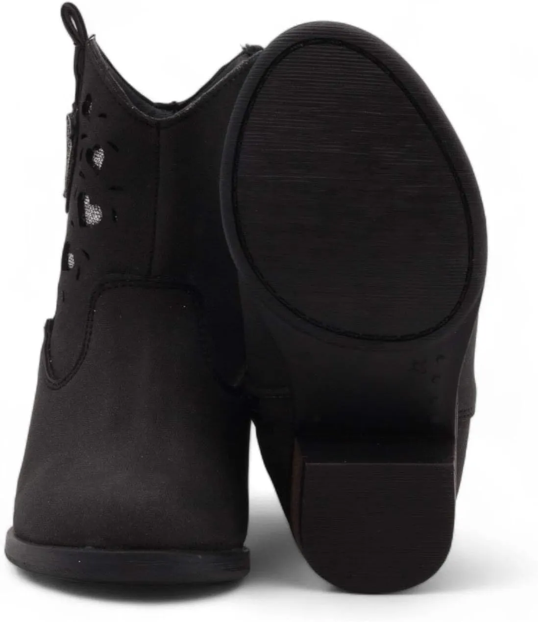 Ashley Girl's Black Faux Leather Boots