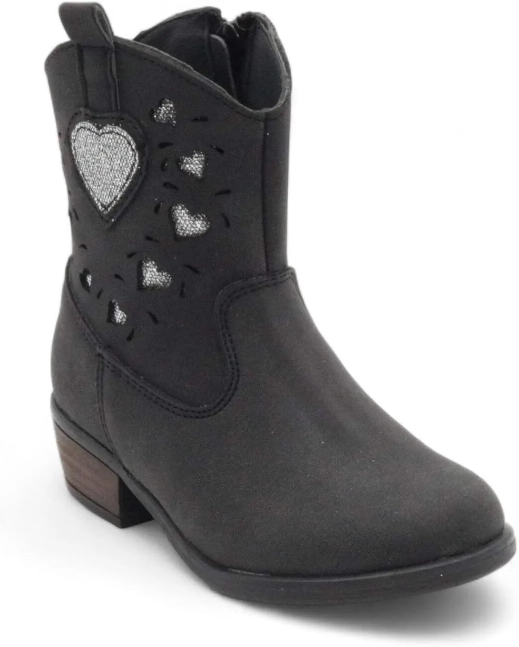 Ashley Girl's Black Faux Leather Boots