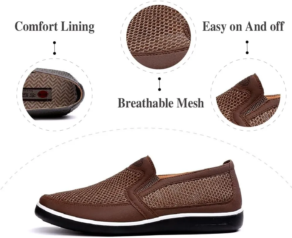 Asifn Mens Casual Mesh Loafers Summer Breathable Walking Shoes Comfortable Lightweight Driving Shoes Travelling Fashion Shoes
