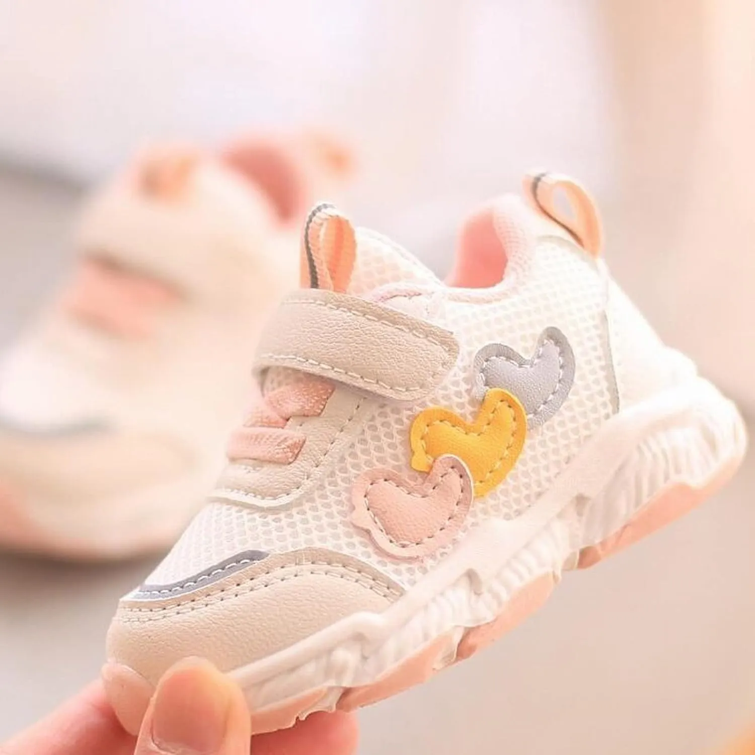 Baby Mesh Sneakers Toddler Kid's Cute Casual Lightweight Walking Athletic Shoes Boys and Girls Mesh Strap Sneakers