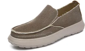 Bernal Men's Loafers Canvas Loafers Slip-on Loafers Shoes Men's Vintage Flat Boat Shoes Walking Work Shoes Comfortable Light-Weight Casual Indoor Outdoor Walking Slippers