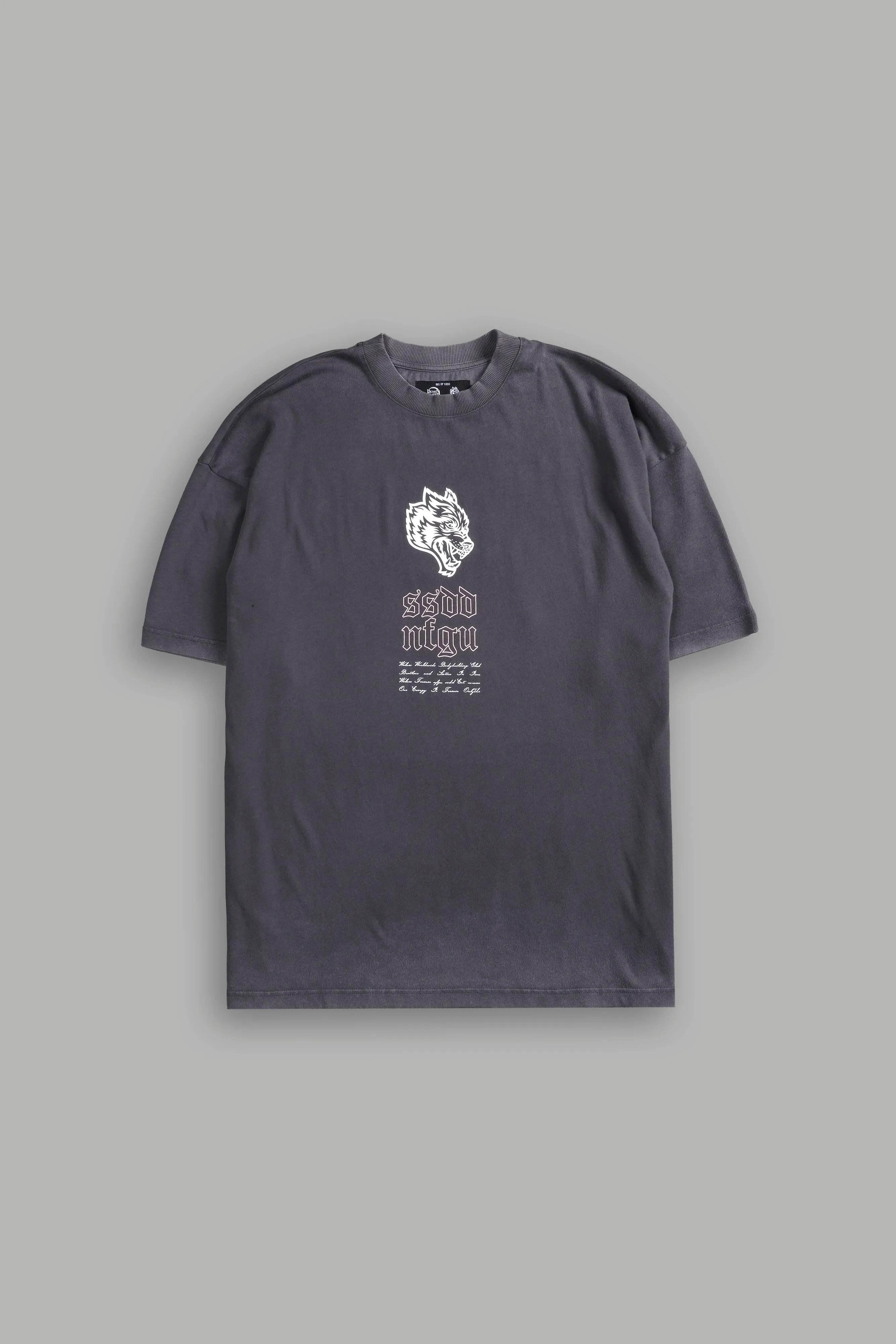Breath Of Wolves "Premium" Oversized Tee in Wolf Gray