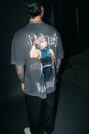 Breath Of Wolves "Premium" Oversized Tee in Wolf Gray