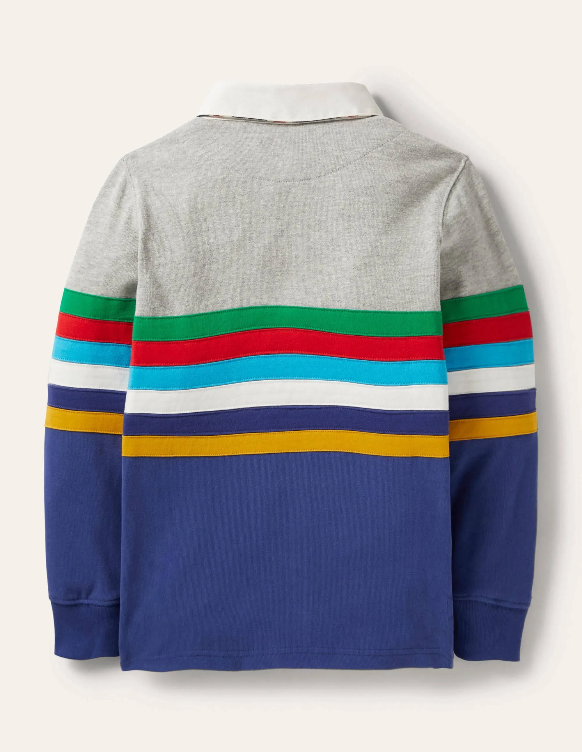 Colourblock Rugby Shirt-Colourblock Rainbow Stripe