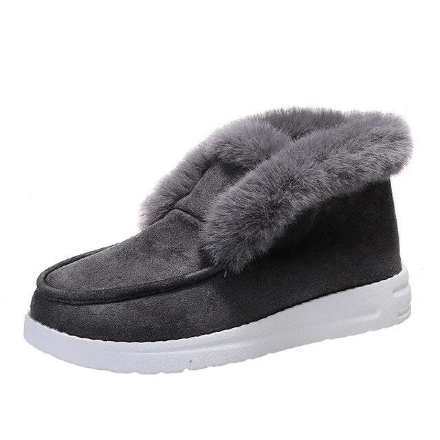 Cuzcare Orthopedic Women Boots Warm Plush Fur Chic Snow Ankle Boots