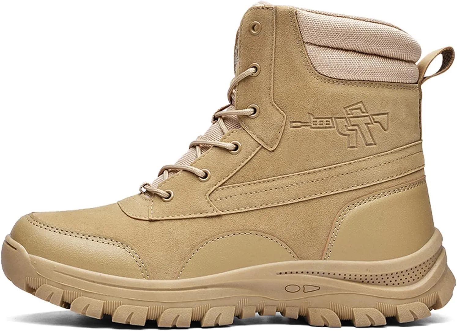 Eliogn Men's Military Tactical Boots Combat Outdoor Walk Leather Lightweight Desert Boots