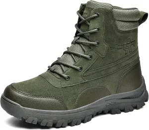 Eliogn Men's Military Tactical Boots Combat Outdoor Walk Leather Lightweight Desert Boots