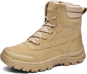 Eliogn Men's Military Tactical Boots Combat Outdoor Walk Leather Lightweight Desert Boots