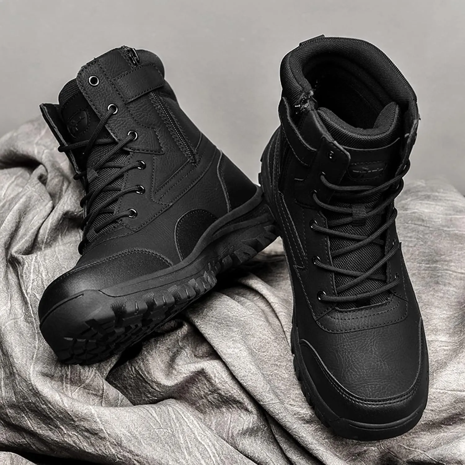 Eliogn Men's Military Tactical Boots Combat Outdoor Walk Leather Lightweight Desert Boots