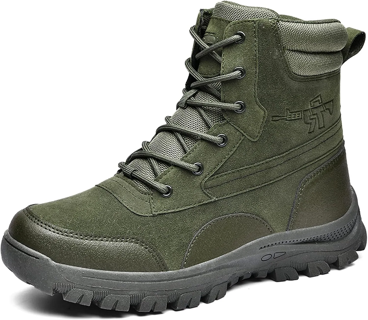 Eliogn Men's Military Tactical Boots Combat Outdoor Walk Leather Lightweight Desert Boots
