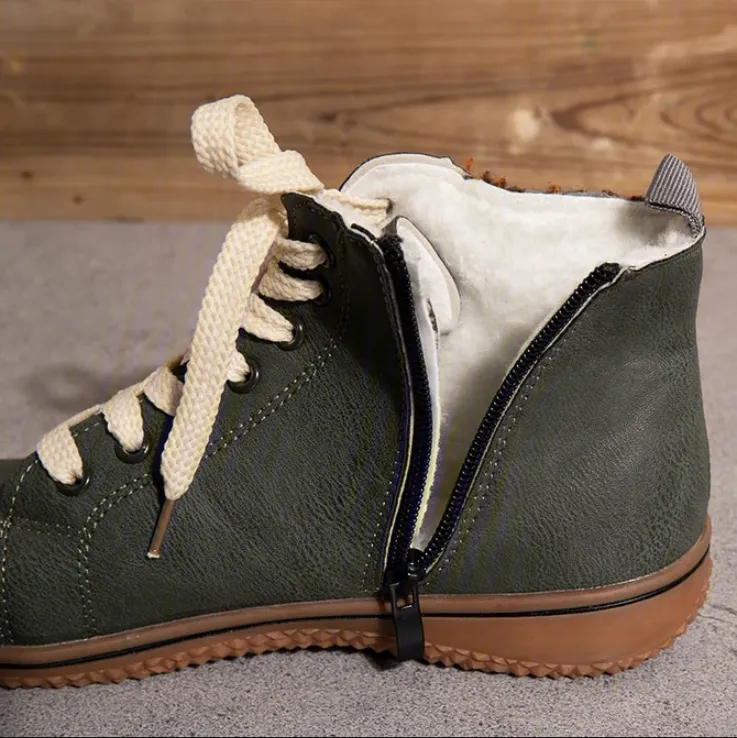 elveswallet Flat Ankle Plus Velvet Warm Snow Boot