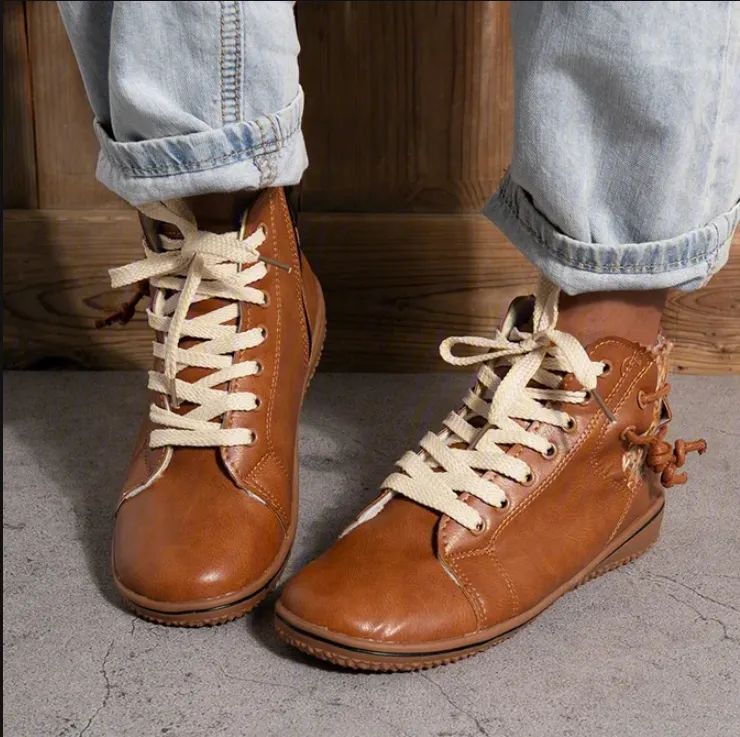elveswallet Flat Ankle Plus Velvet Warm Snow Boot