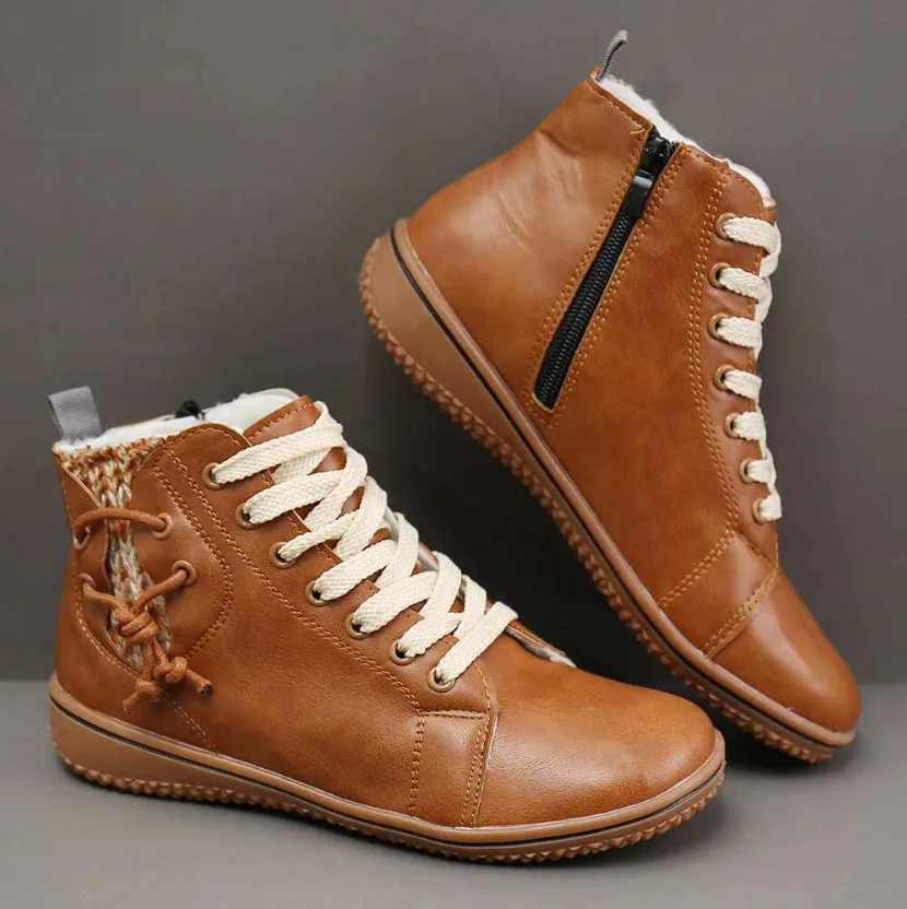 elveswallet Flat Ankle Plus Velvet Warm Snow Boot