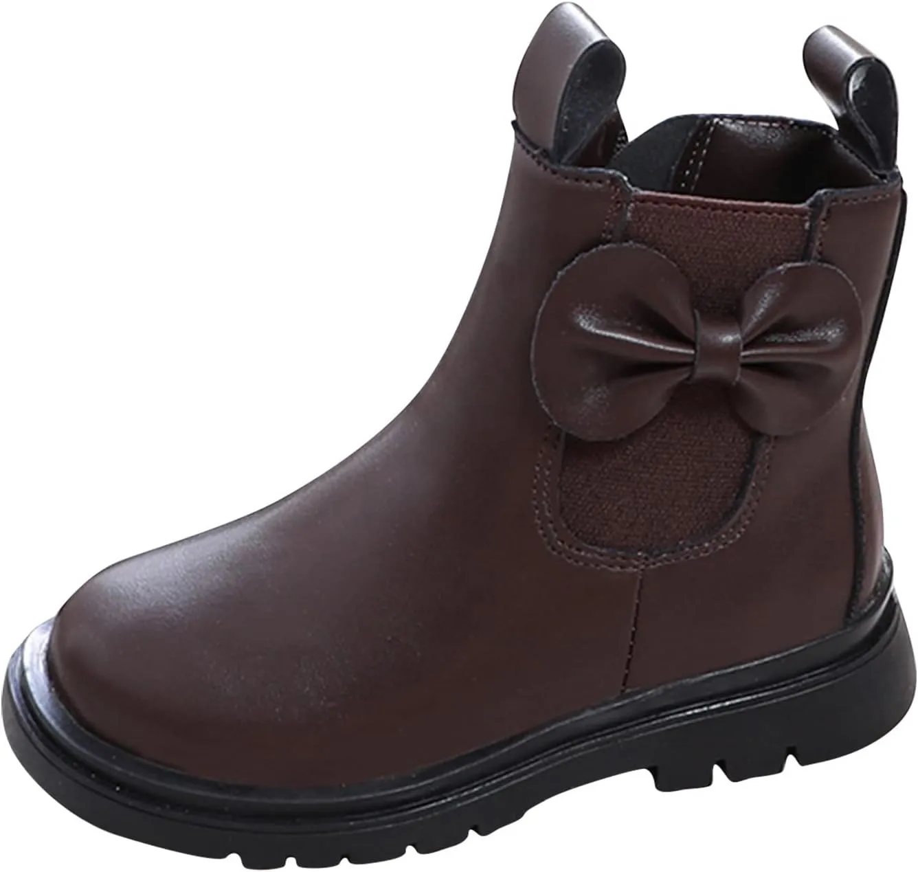 EnJoCho Little Boys Indoor Boots Girls Leather Boots Shoes Waterproof Leather Short Boots Non Slip Breathable Nude Boots