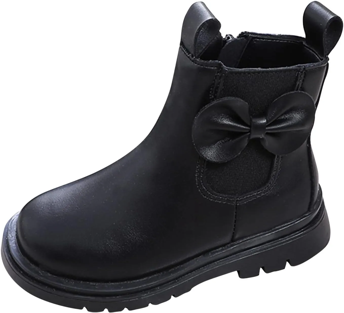 EnJoCho Little Boys Indoor Boots Girls Leather Boots Shoes Waterproof Leather Short Boots Non Slip Breathable Nude Boots