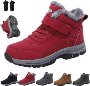 Ergonomic Winter Boots,Cushioning Mountaineering Orthopedic Shoes for Women Men,Men's Slip on Warm Lined Waterproof Sneakers