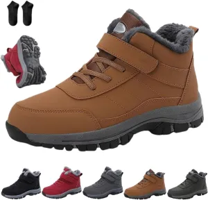 Ergonomic Winter Boots,Cushioning Mountaineering Orthopedic Shoes for Women Men,Men's Slip on Warm Lined Waterproof Sneakers