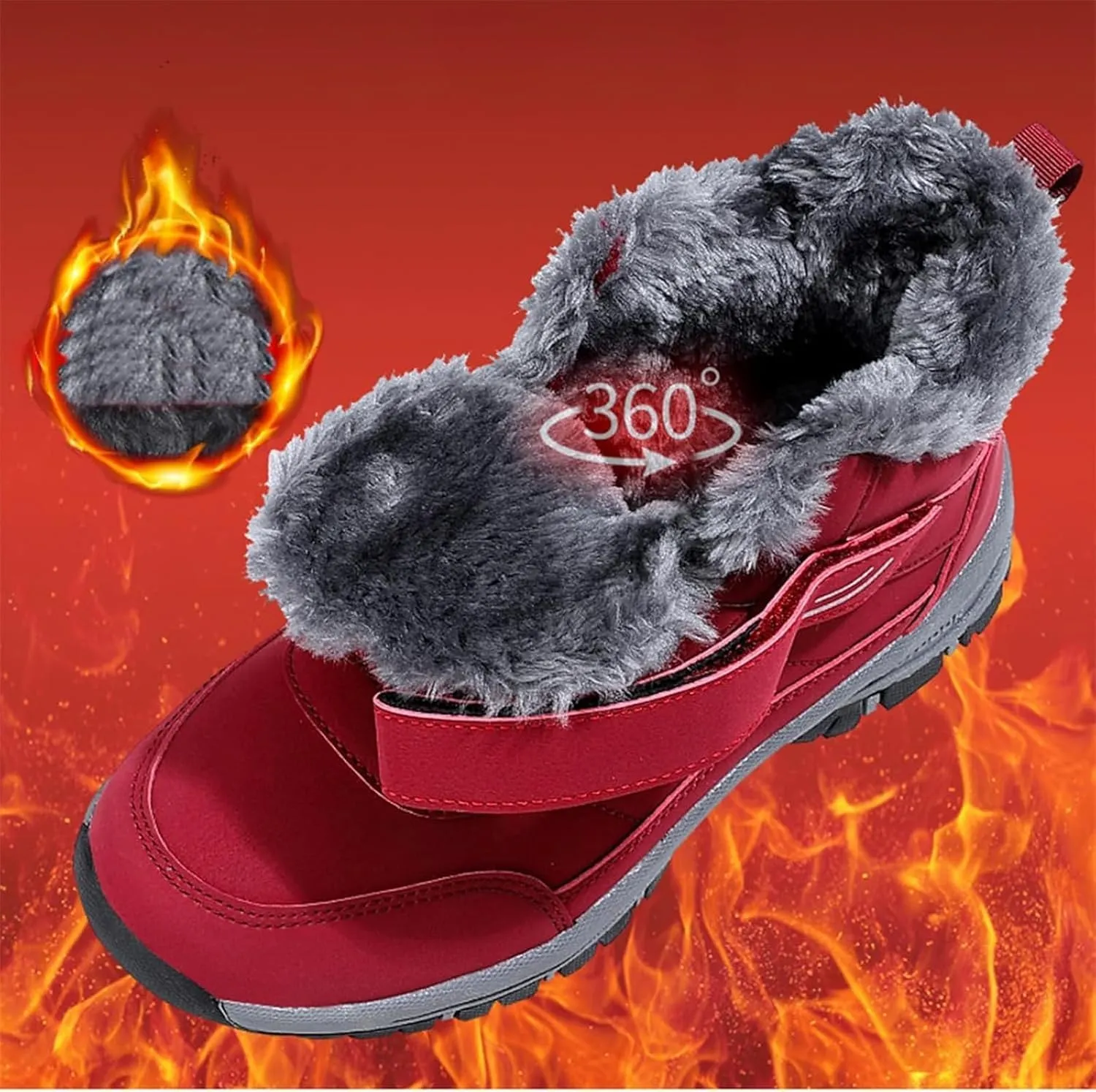 Ergonomic Winter Boots,Cushioning Mountaineering Orthopedic Shoes for Women Men,Men's Slip on Warm Lined Waterproof Sneakers
