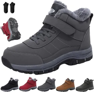 Ergonomic Winter Boots,Cushioning Mountaineering Orthopedic Shoes for Women Men,Men's Slip on Warm Lined Waterproof Sneakers