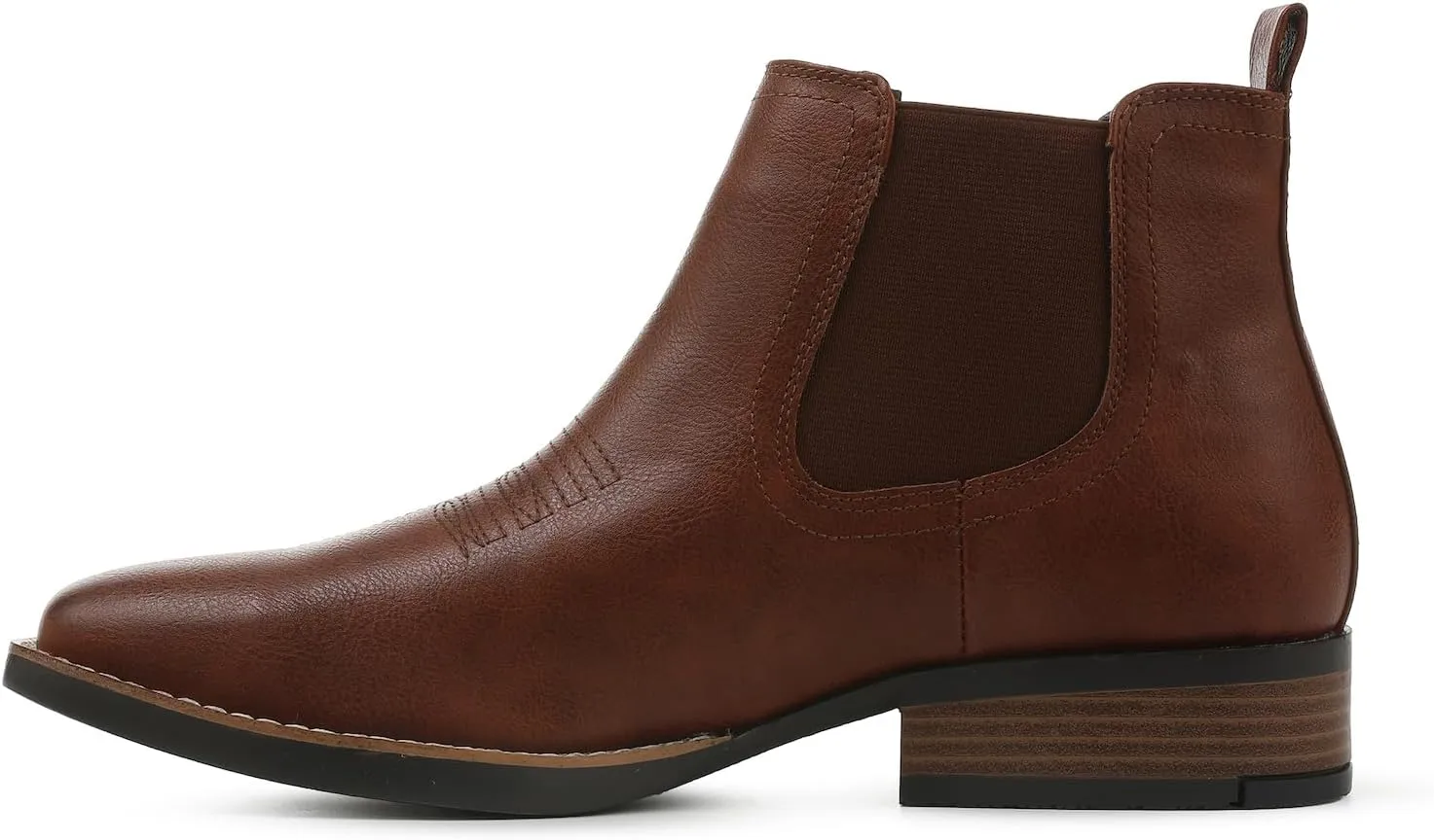 femflame Cowboy Boots for Men Square Toe Chelsea Boots Waterproof Classic Elastic Slip on Chukka Ankle Boots Casual??