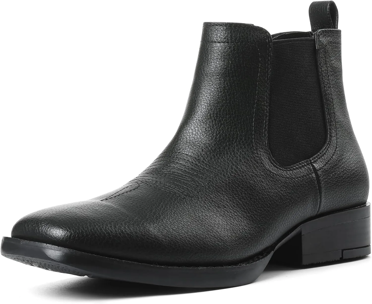 femflame Cowboy Boots for Men Square Toe Chelsea Boots Waterproof Classic Elastic Slip on Chukka Ankle Boots Casual??