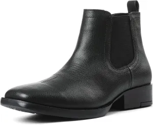 femflame Cowboy Boots for Men Square Toe Chelsea Boots Waterproof Classic Elastic Slip on Chukka Ankle Boots Casual??