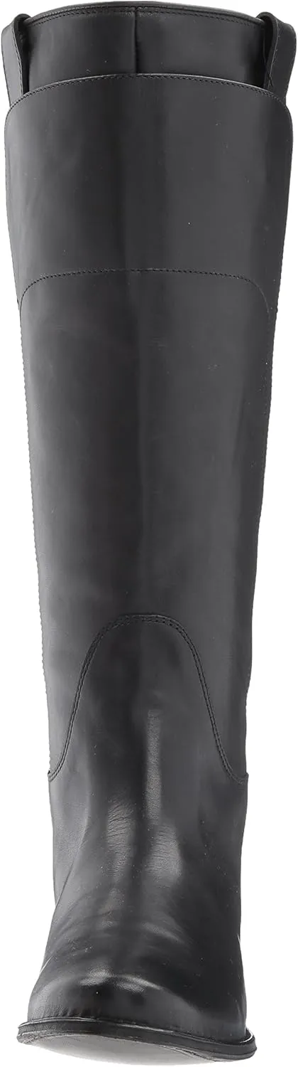 Frye Paige Tall Riding Boots for Women Made from Antiqued Italian Leather with Overlapping Front Panels, Stacked Leather Heel, and Leather Outsole ?C 16?? Shaft Height