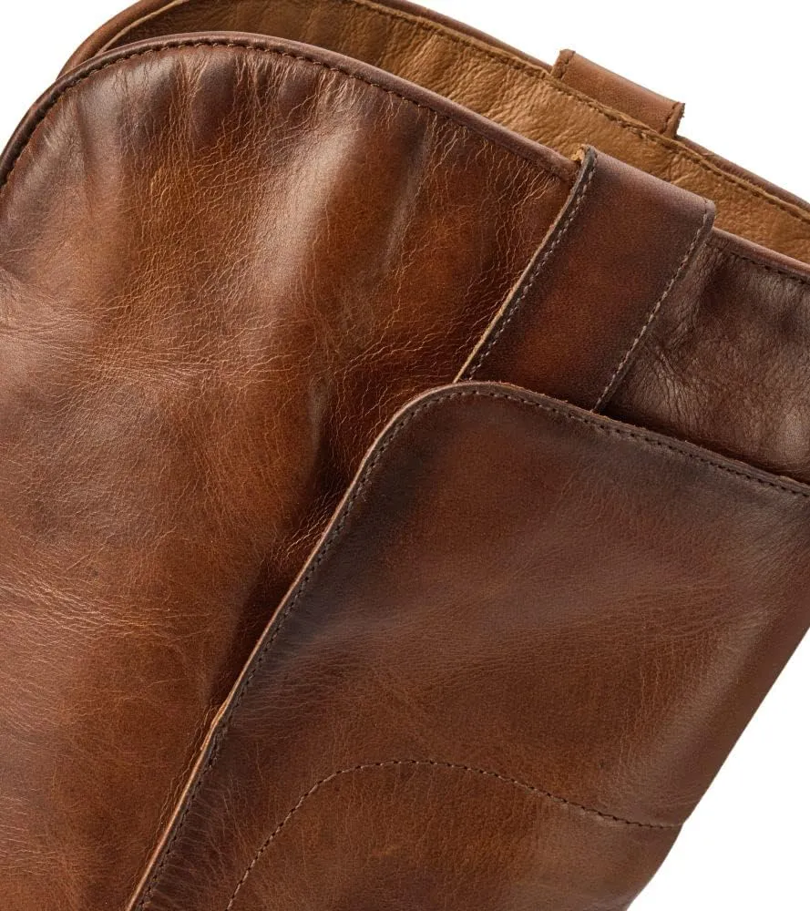 Frye Paige Tall Riding Boots for Women Made from Antiqued Italian Leather with Overlapping Front Panels, Stacked Leather Heel, and Leather Outsole ?C 16?? Shaft Height