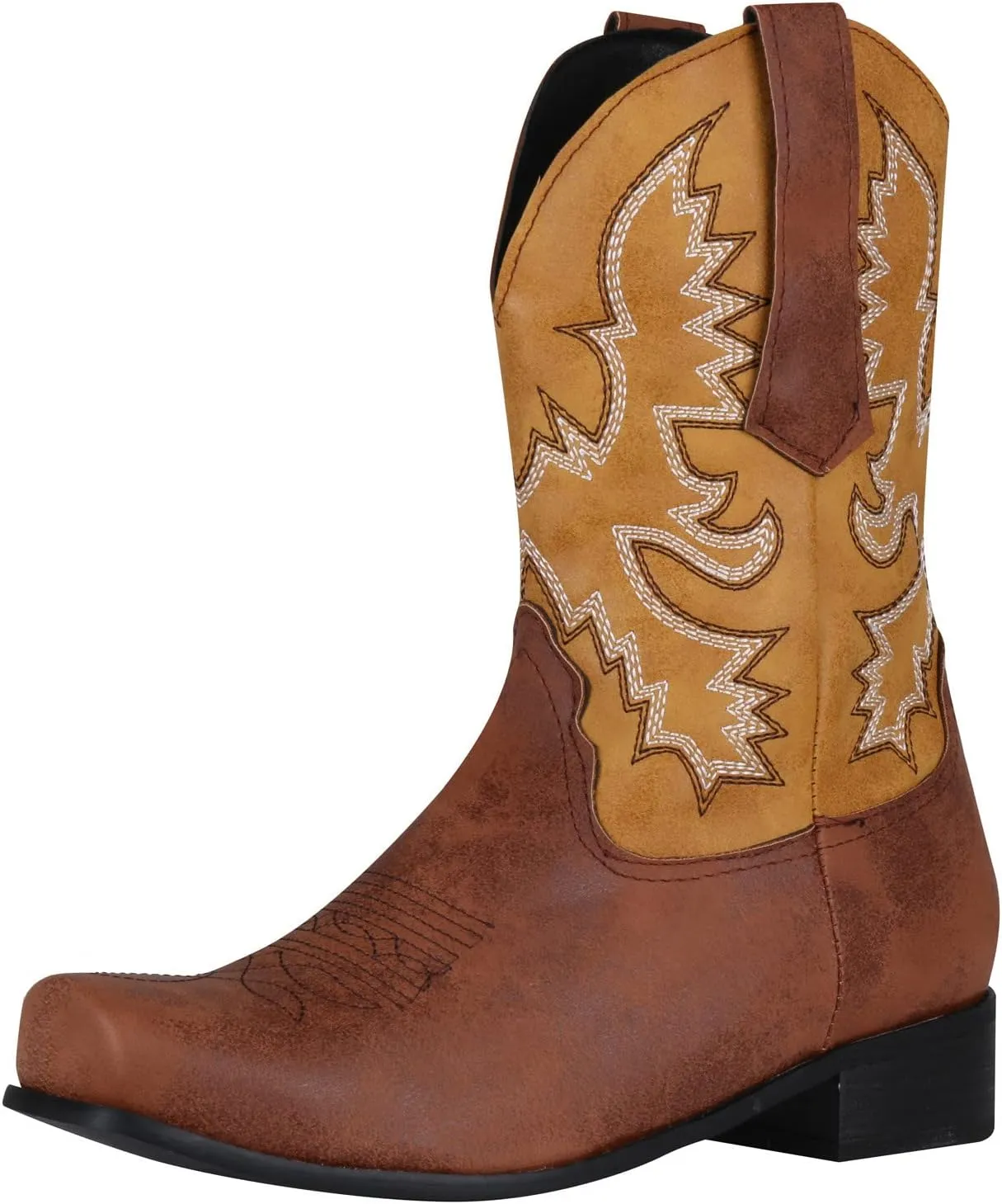 High-top Cowboy Boots for Men Leather Low-Heeled Boots Fashionable Men's Boots High-top Men's Shoes