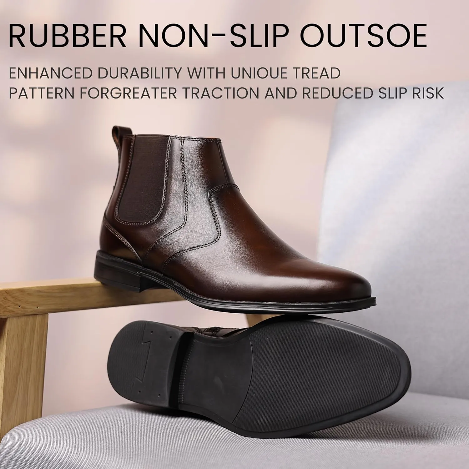 Holy dove Chelsea Boots Men ?C Genuine Leather,Chelsea Boots for Men with Side Zipper, Casual Slip-On Ankle Boots, Chukka & Oxford Style Dress Boots