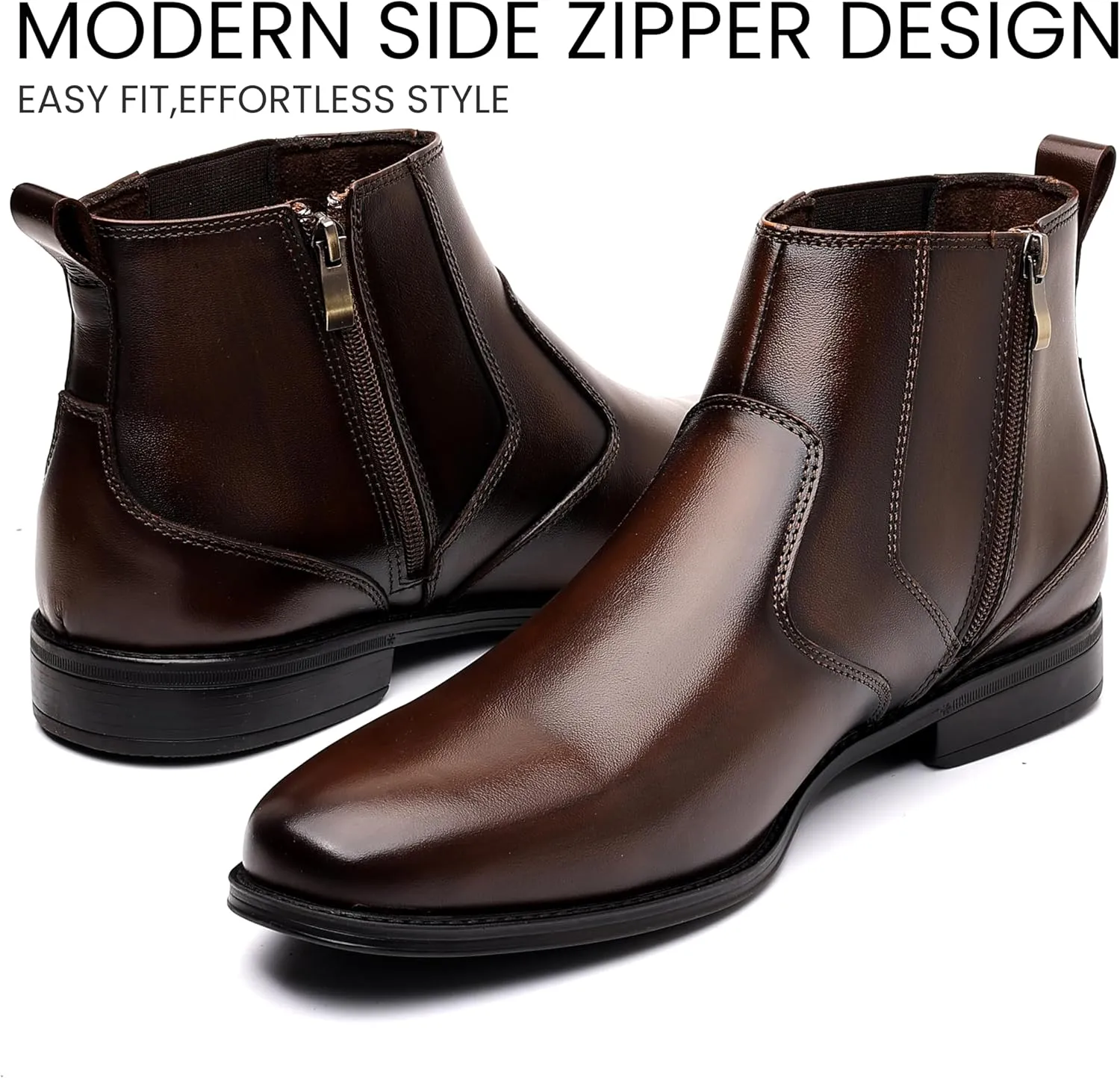 Holy dove Chelsea Boots Men ?C Genuine Leather,Chelsea Boots for Men with Side Zipper, Casual Slip-On Ankle Boots, Chukka & Oxford Style Dress Boots