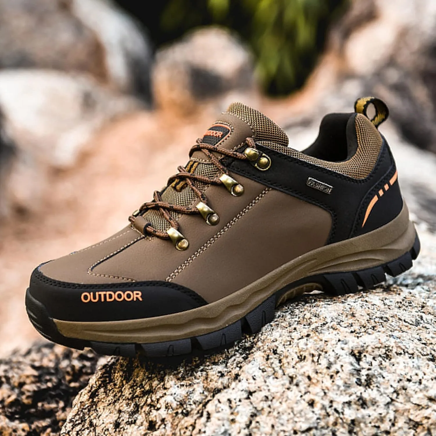 hongrenamz Mens Walking Waterproof Boots Casual Lightweight Sports Mountaineering Hiking Trekking Shoe