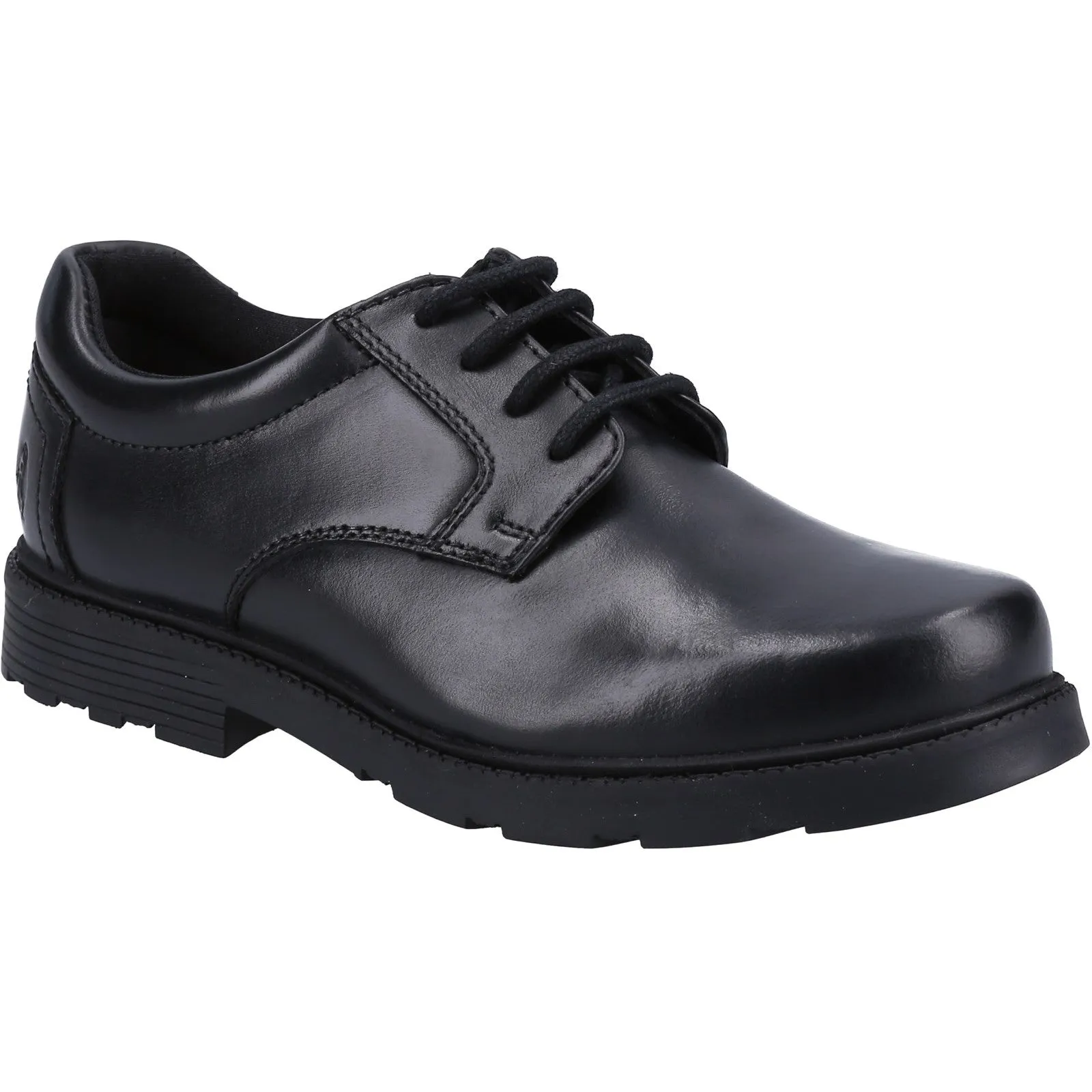 Hush Puppies Boys Oliver Leather School Shoes - Black