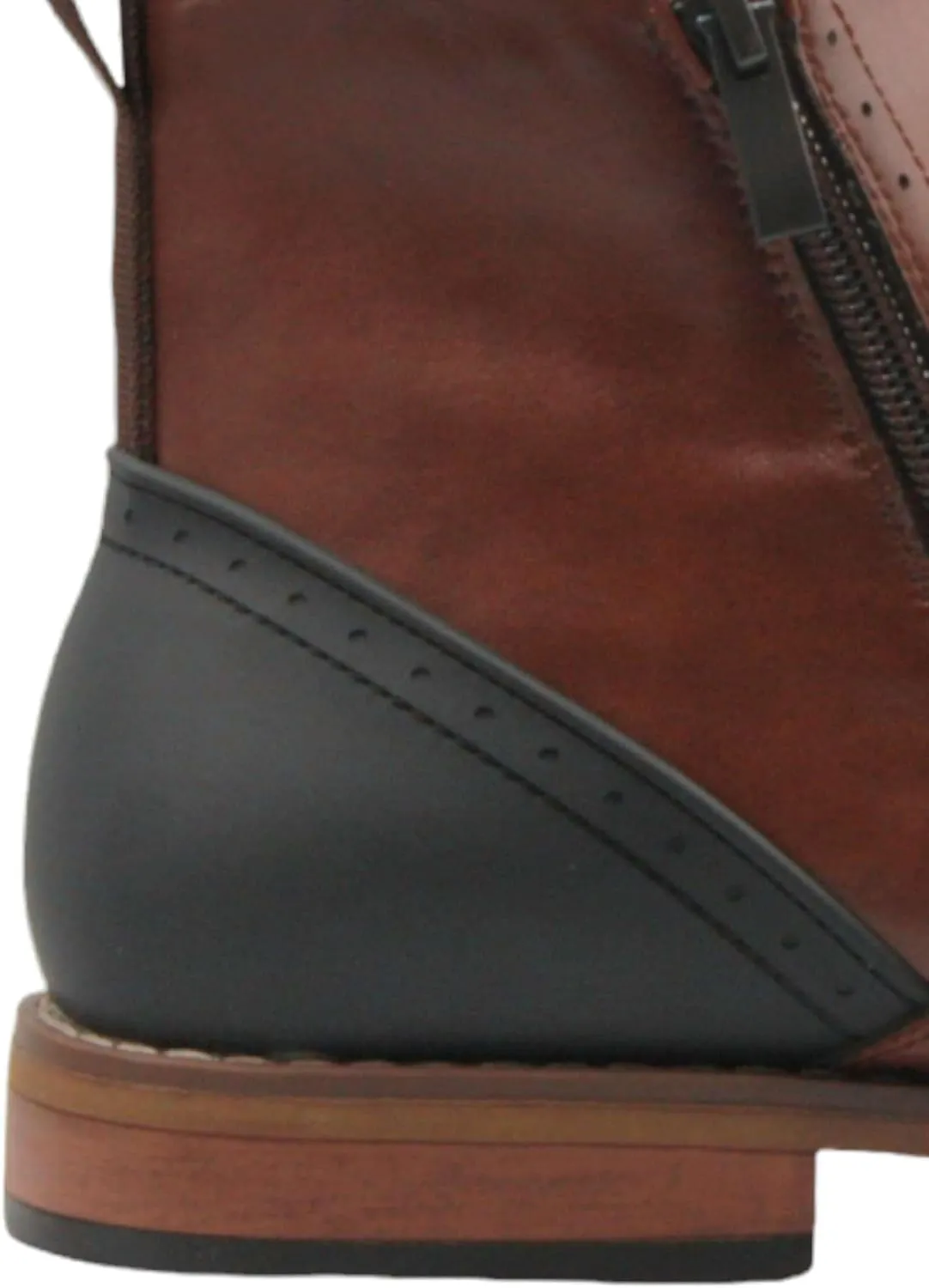 Jazam?? Men's 49904 Leather Lined Double Zip Cap Toe Dress Bootie Ankle Boots