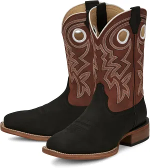 Justin Big News 11 Western Boots for Men - Frontier Collection - Square Toe Leather Mens Cowboy Boots with Comfort Footbed & Heeled Leather Outsole