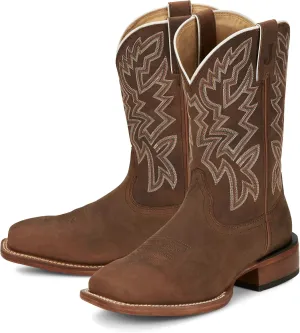 Justin Jackpot 11 Western Boots for Men - Frontier Collection - Square Toe Leather Mens Cowboy Boots with Comfort Footbed & Heeled Leather Outsole