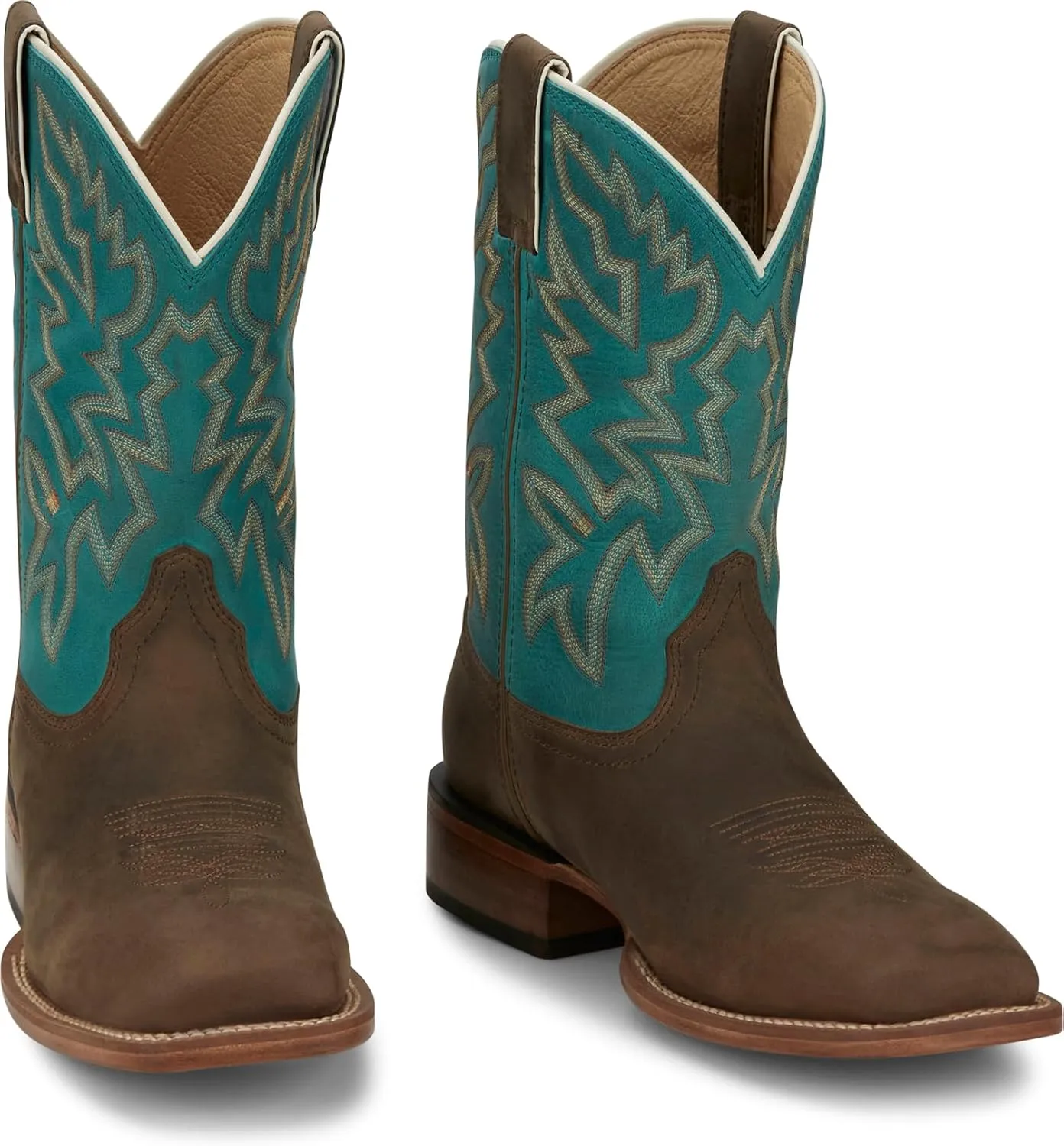 Justin Jackpot 11?? Western Boots for Men - Frontier Collection - Square Toe Leather Men??s Cowboy Boots with Comfort Footbed & Heeled Leather Outsole