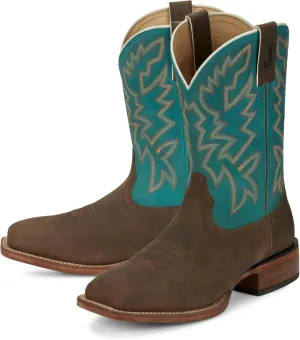 Justin Jackpot 11?? Western Boots for Men - Frontier Collection - Square Toe Leather Men??s Cowboy Boots with Comfort Footbed & Heeled Leather Outsole