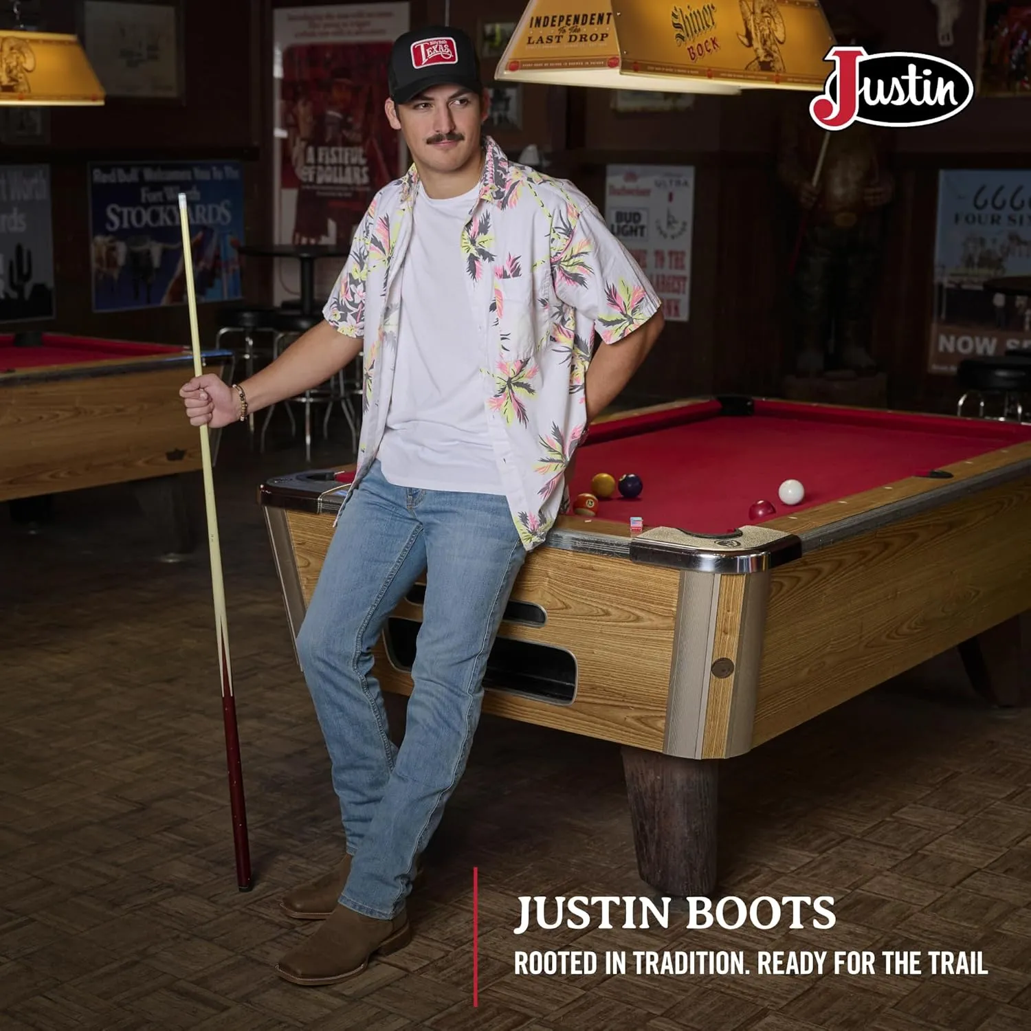 Justin Jackpot 11?? Western Boots for Men - Frontier Collection - Square Toe Leather Men??s Cowboy Boots with Comfort Footbed & Heeled Leather Outsole