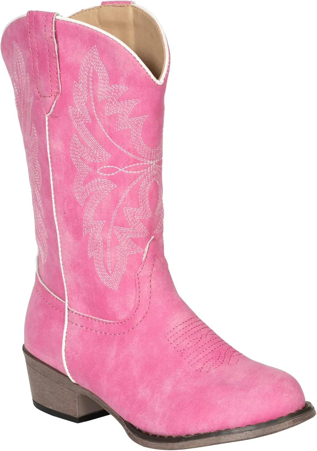 Kids Girls Pink Faux Leather Western Cowboy Boots 9