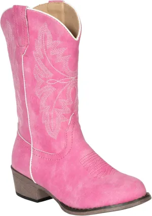 Kids Girls Pink Faux Leather Western Cowboy Boots 9