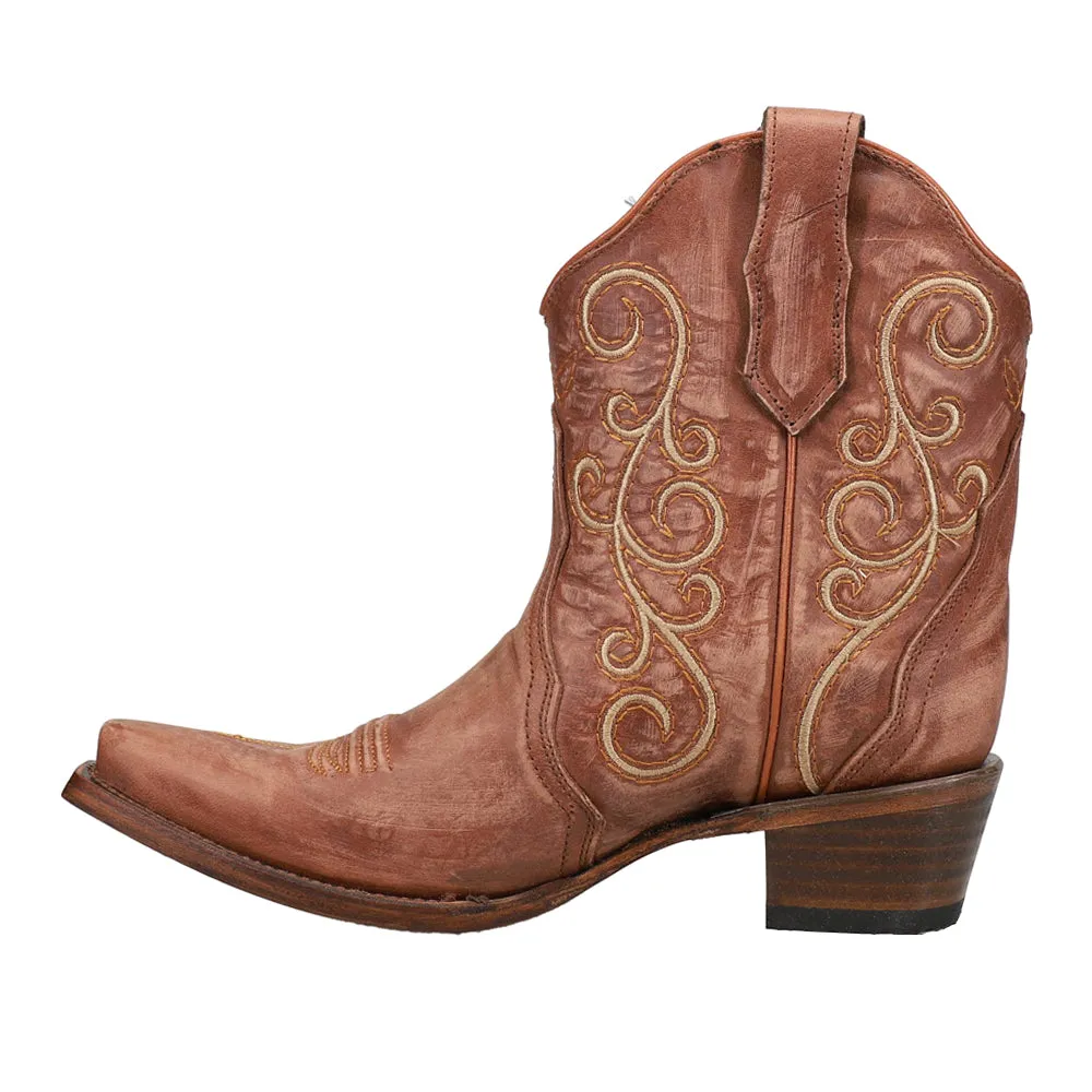 Ld Triad Embroidery Snip Toe Cowboy Booties