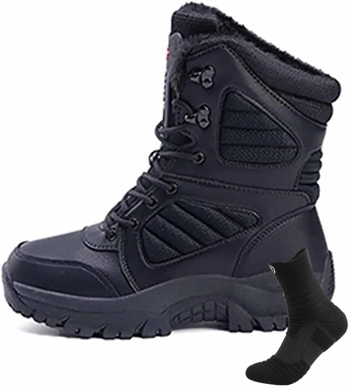 Lightweight Combat Boots, Outdoor Men's Tactical Military Combat Boots Water Resistant Hiking Boots Breathable Jungle Desert Combat Boots with Sports Socks