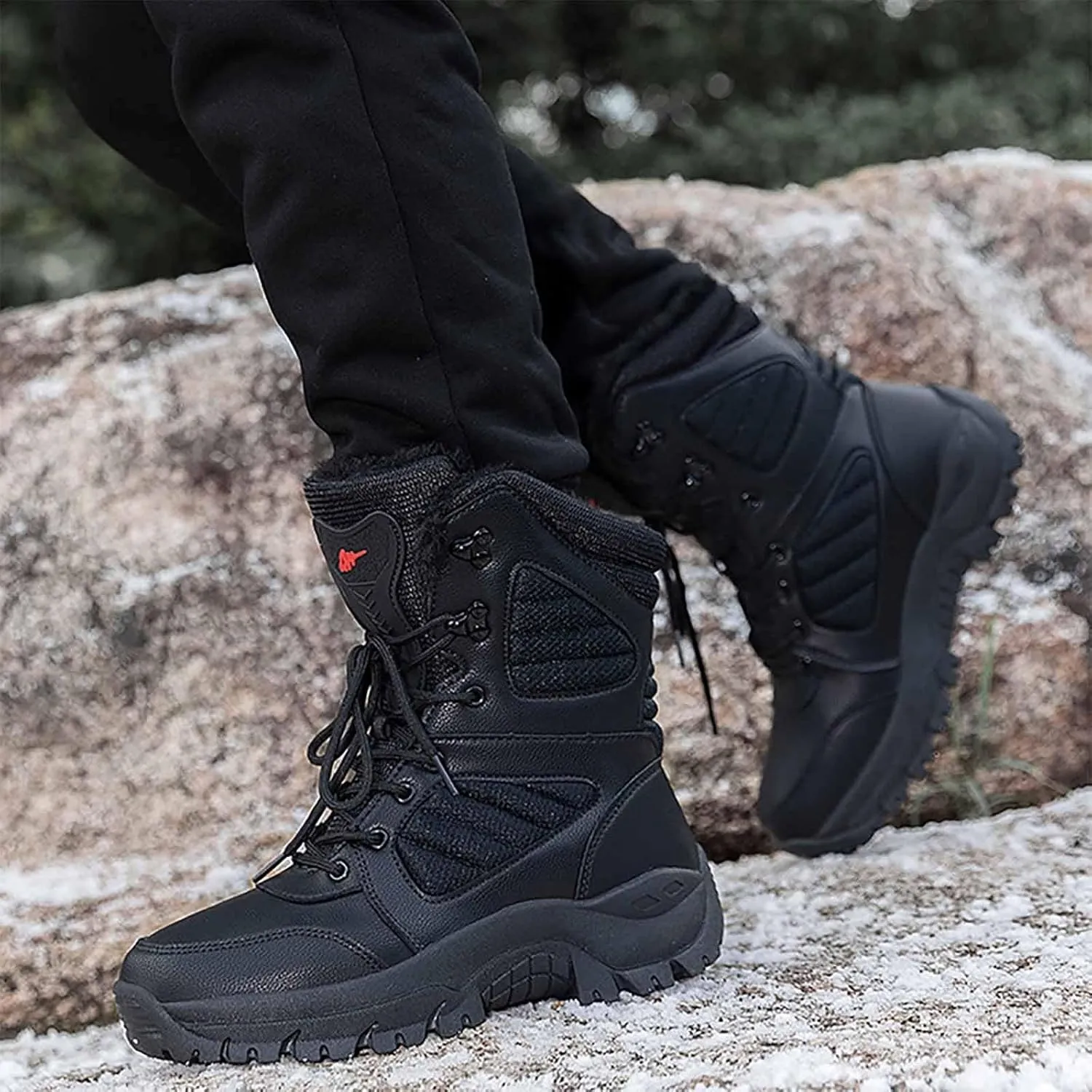 Lightweight Combat Boots, Outdoor Men's Tactical Military Combat Boots Water Resistant Hiking Boots Breathable Jungle Desert Combat Boots with Sports Socks